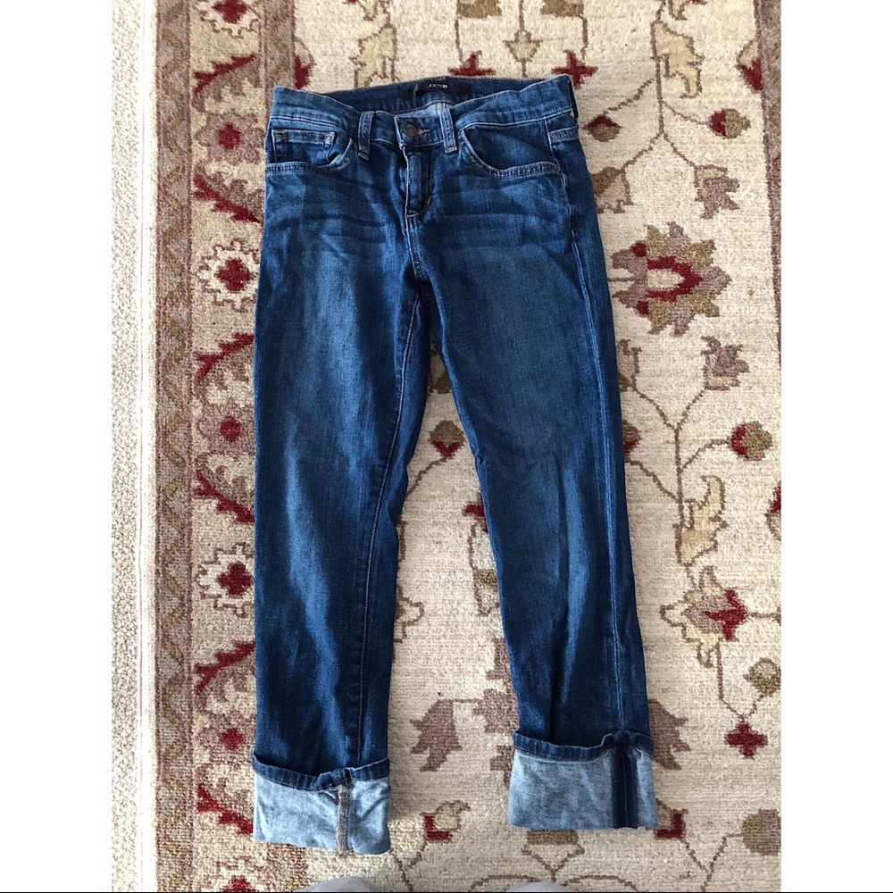 dark wash jean capris